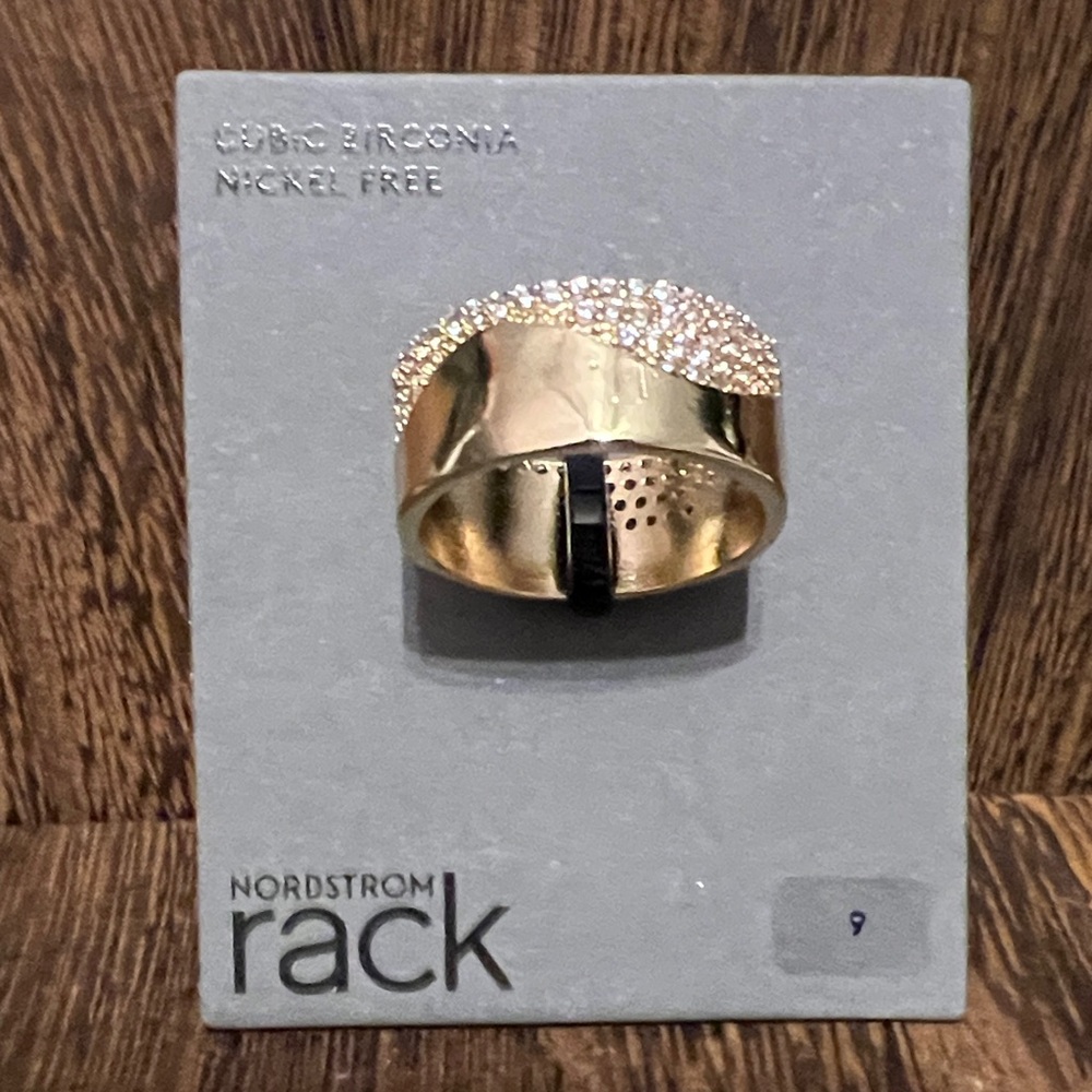 3/$18 Nordstrom Gold Cubic Zirconia Ring Lot 735